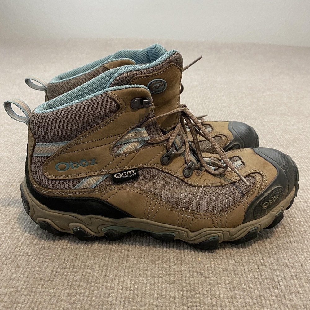 Oboz Shoes Womens Size 10.5 Brown Waterproof B-DRY Mid Trail‎ Hiking Sneakers